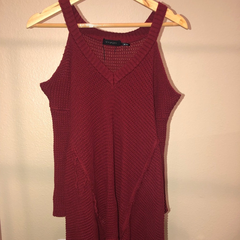 Red Sweatshirt Long Fit